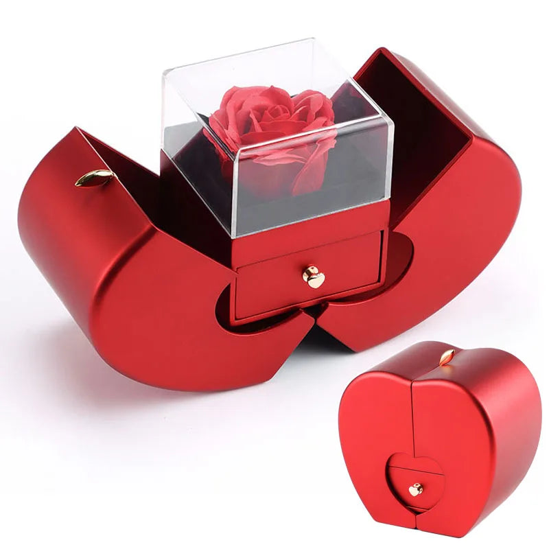 Forever Rose Heart Box With Necklace